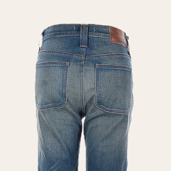 Rivet & Thread Madewell Wide Leg Crop Jeans Size 27 Blue High Rise Patch Pocket - Picture 6 of 11